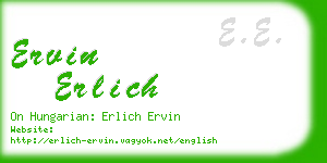 ervin erlich business card